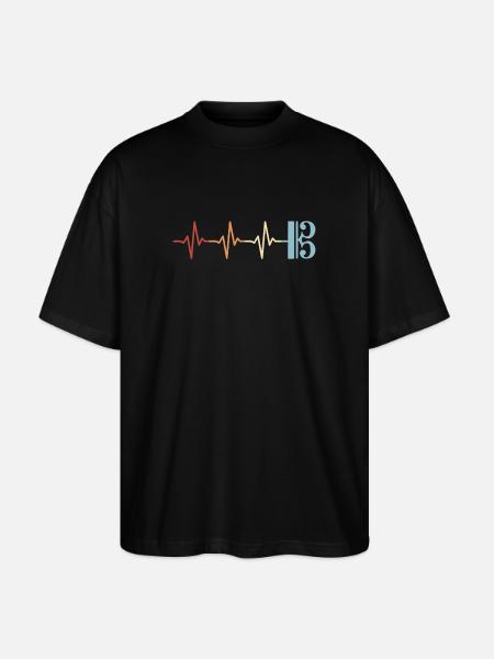 Alto clef, viola, viola, heartbeat - Stanley/Stella Oversized Unisex Organic T-shirt Blaster 2.0 - black