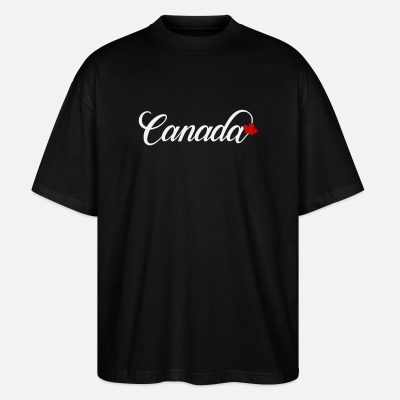 Canada Script with Maple Leaf - Stanley/Stella Oversized Unisex Organic T-shirt Blaster 2.0 - black