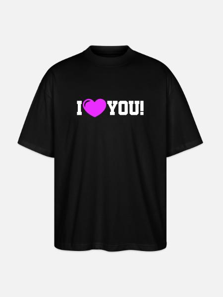 I love you - Ich Liebe Dich - Stanley/Stella Oversized Unisex Organic T-shirt Blaster 2.0 - black
