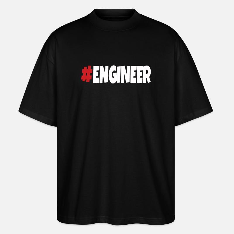 #engineer rot-weiß - Stanley/Stella Oversized Unisex Bio T-Shirt Blaster 2.0 - Schwarz