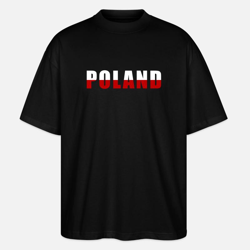 Poland Polen - Stanley/Stella Oversized Unisex Bio T-Shirt Blaster 2.0 - Schwarz
