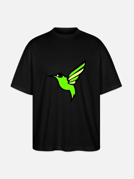 kolibri vogel silhouette - Stanley/Stella Oversized Unisex Bio T-Shirt Blaster 2.0 - Schwarz