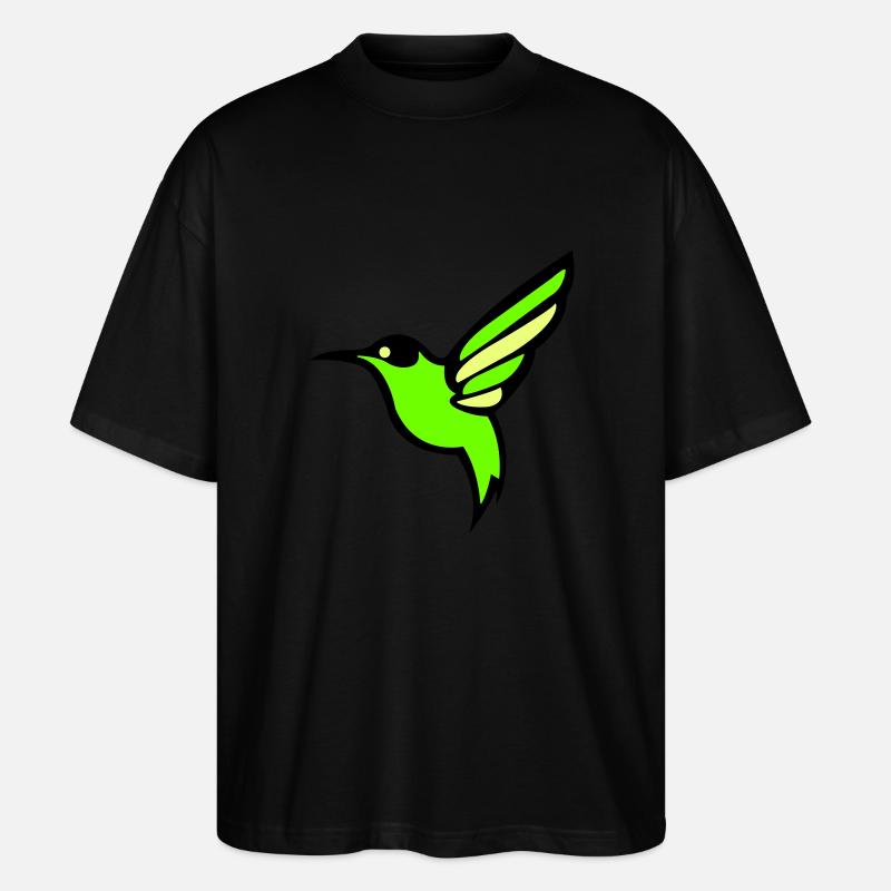 Silhouette d'oiseau colibri - T-shirt bio Blaster 2.0 coupe oversize Stanley/Stella Unisexe - noir