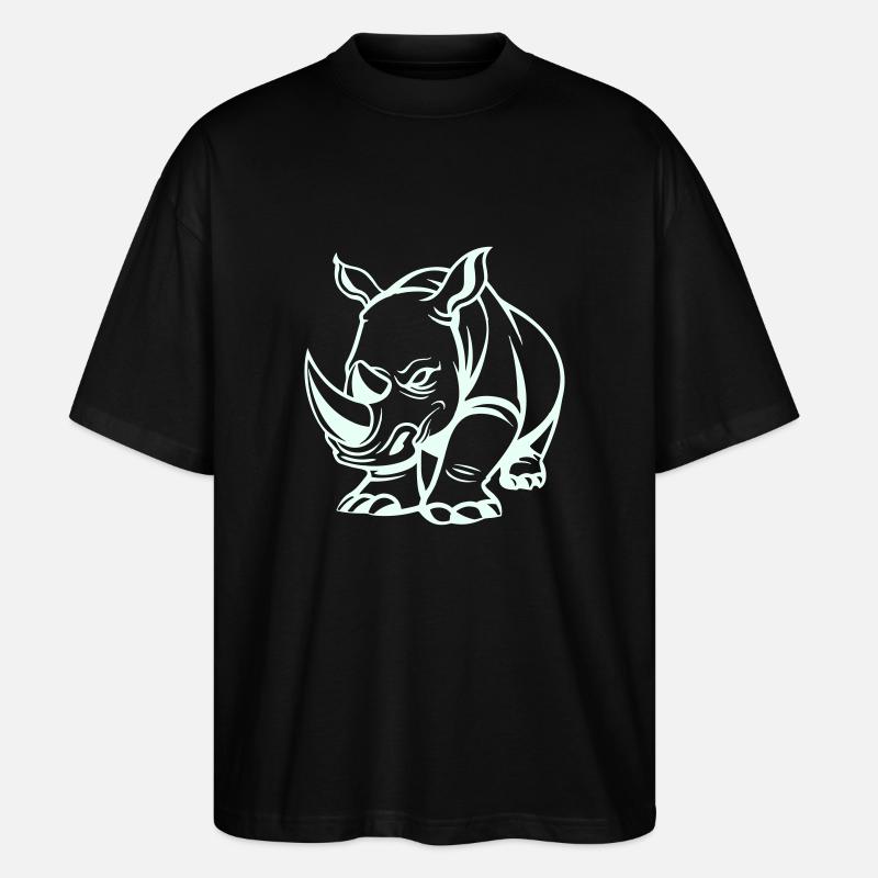 nashorn tier - Stanley/Stella Oversized Unisex Bio T-Shirt Blaster 2.0 - Schwarz