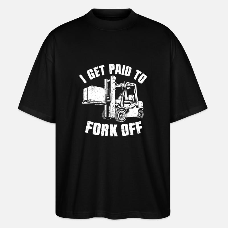 Fürs Gabeln bezahlt werden - Stanley/Stella Oversized Unisex Bio T-Shirt Blaster 2.0 - Schwarz