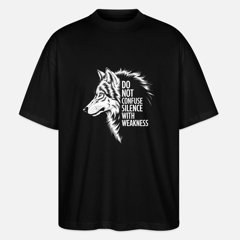 Wolf Silence Stärke - Stanley/Stella Oversized Unisex Bio T-Shirt Blaster 2.0 - Schwarz