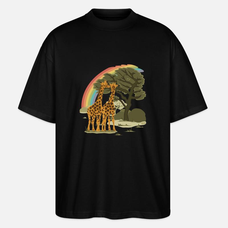Pride-Giraffen - Stanley/Stella Oversized Unisex Bio T-Shirt Blaster 2.0 - Schwarz