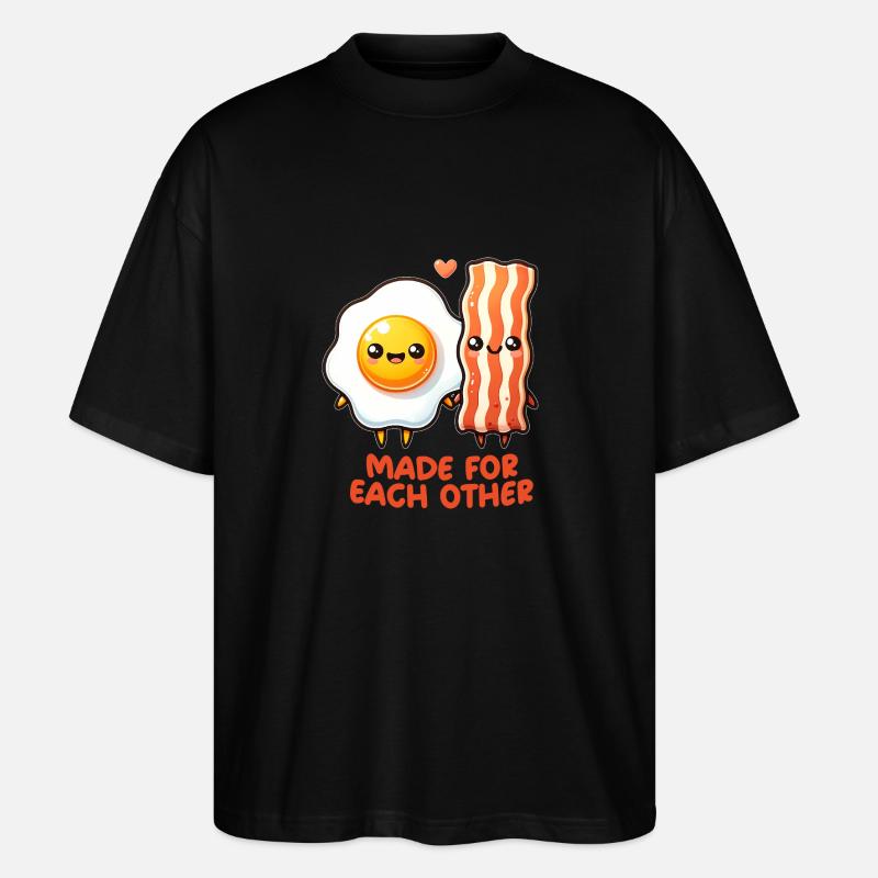 Egg and bacon - Stanley/Stella Oversized Unisex Organic T-shirt Blaster 2.0 - black