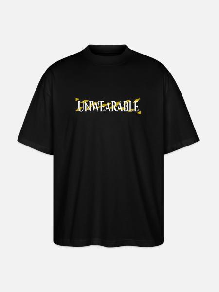 Unwearable – Statement Design with Warning Tape - Stanley/Stella Oversized Unisex Organic T-shirt Blaster 2.0 - black