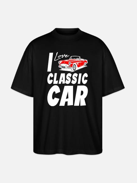 I Love Classic Car - Stanley/Stella Oversized Unisex Organic T-shirt Blaster 2.0 - black