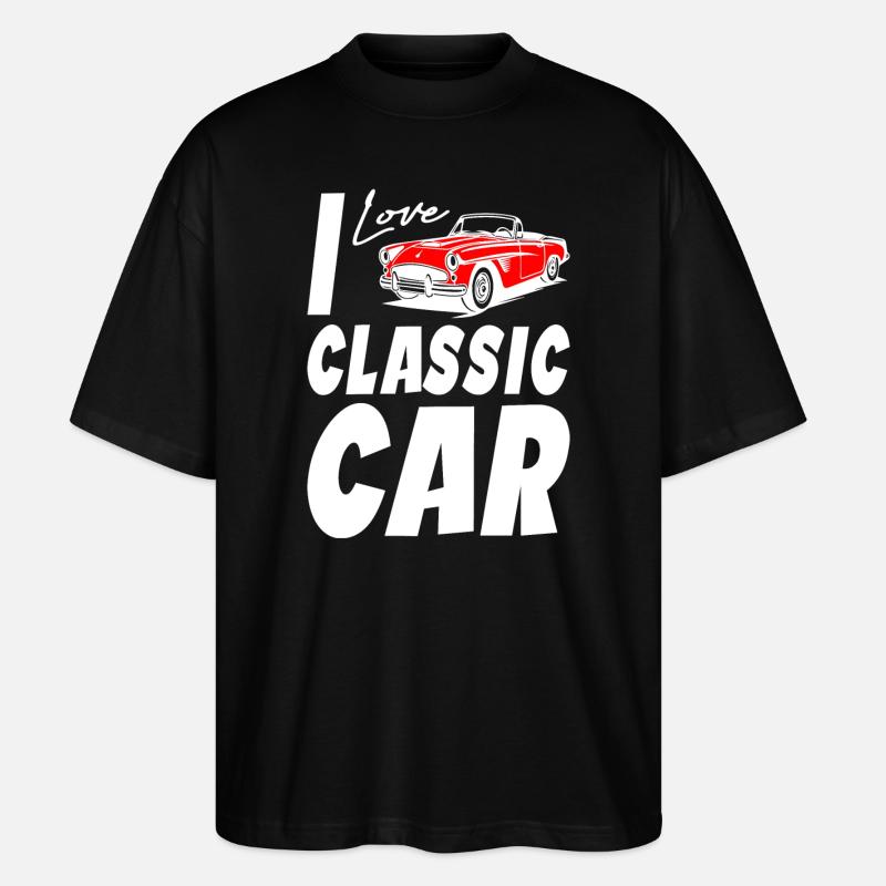 J’aime les voitures classiques - T-shirt bio Blaster 2.0 coupe oversize Stanley/Stella Unisexe - noir