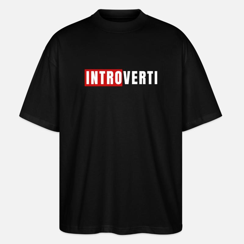 Introvertierter - Stanley/Stella Oversized Unisex Bio T-Shirt Blaster 2.0 - Schwarz