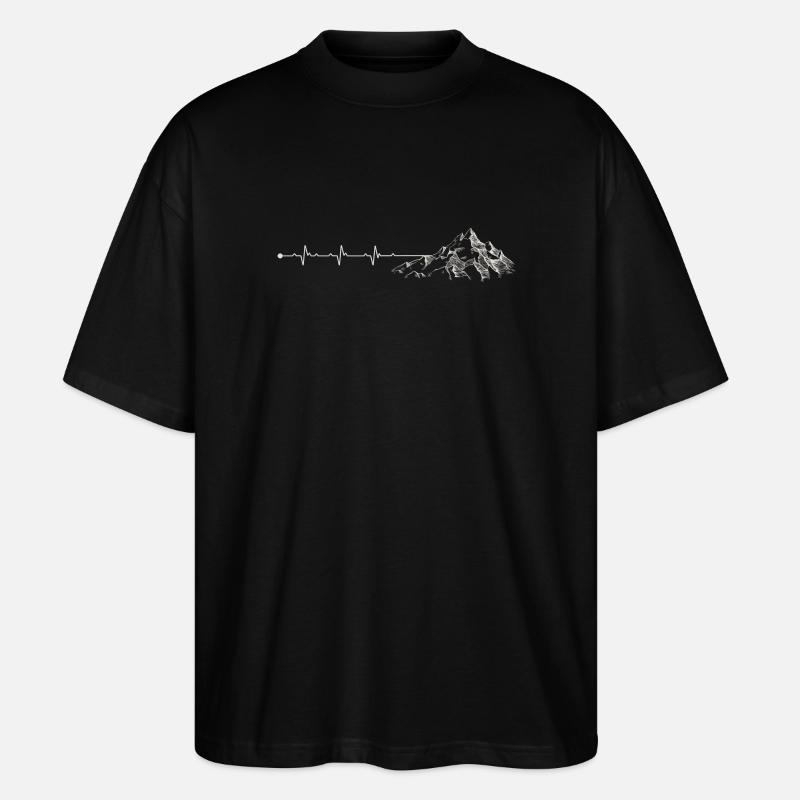 Heartbeat Mountain Ridge - Stanley/Stella Oversized Unisex Bio T-Shirt Blaster 2.0 - Schwarz