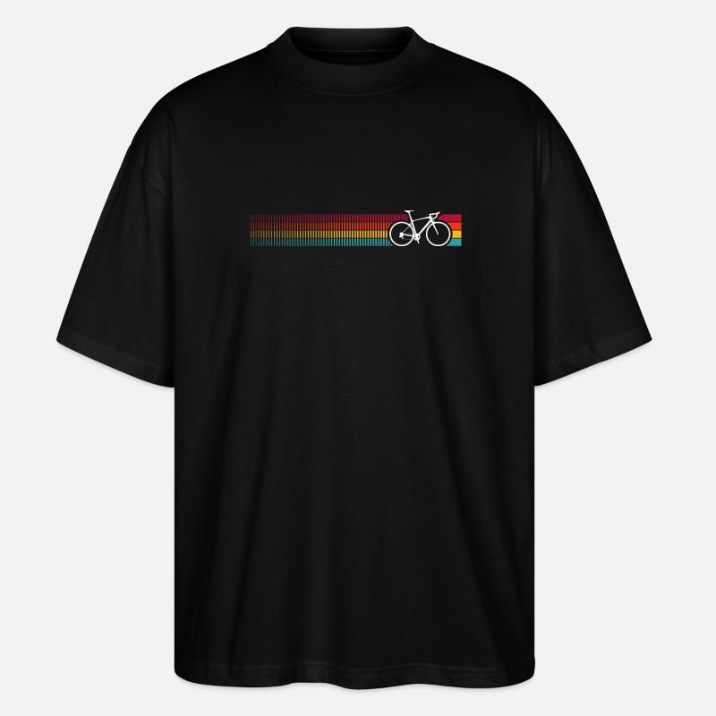 Lebendiges Regenbogen-Fahrradmuster - Stanley/Stella Oversized Unisex Bio T-Shirt Blaster 2.0 - Schwarz