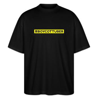 Boycott UBER - T-shirt bio Blaster 2.0 coupe oversize Stanley/Stella Unisexe - noir - Devant - Alina (178cm) & Michal (187cm)