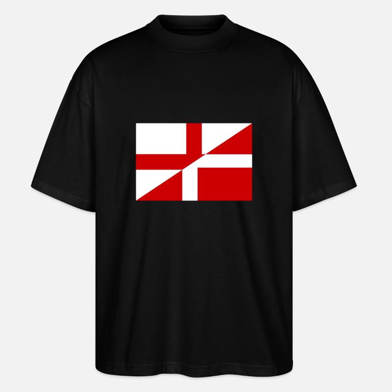 Drapeau de l’Angleterre Danemark - T-shirt bio Blaster 2.0 coupe oversize Stanley/Stella Unisexe - noir