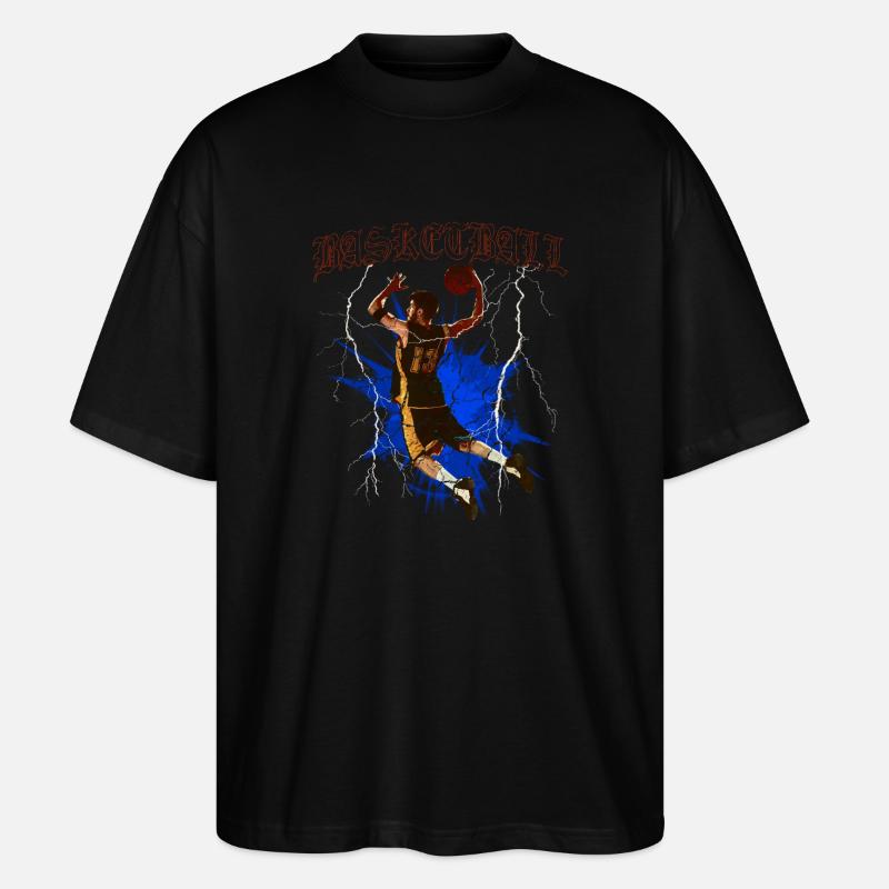 Dunk éclair : Basket électrique - T-shirt bio Blaster 2.0 coupe oversize Stanley/Stella Unisexe - noir