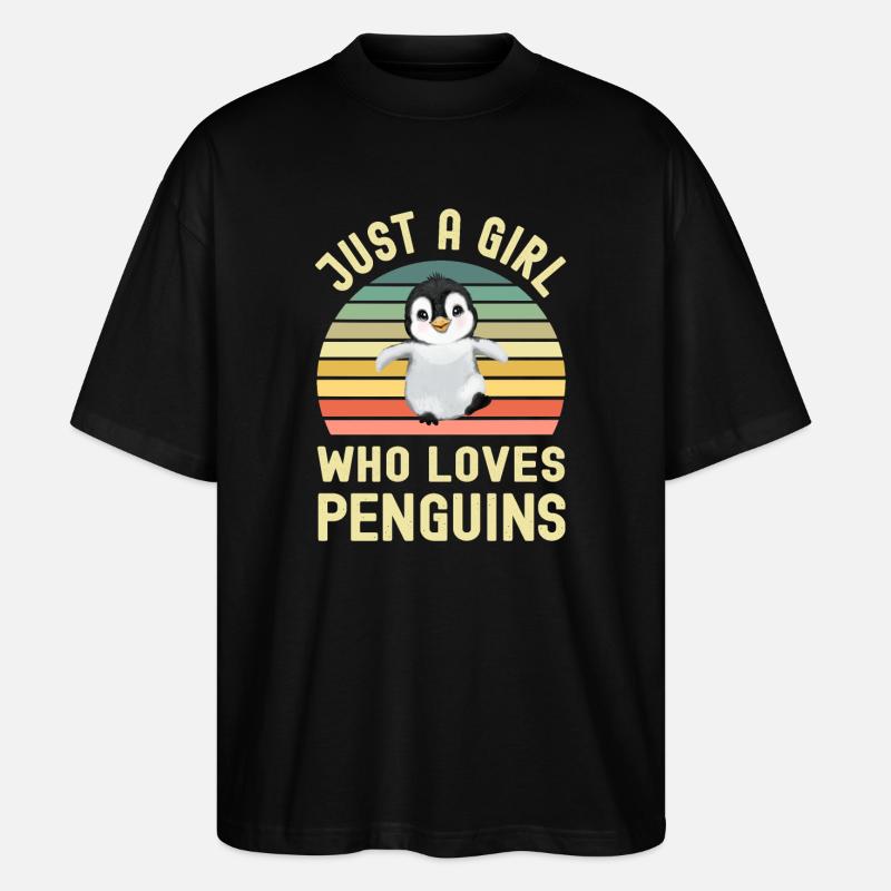 Pinguin Pinguine - Stanley/Stella Oversized Unisex Bio T-Shirt Blaster 2.0 - Schwarz