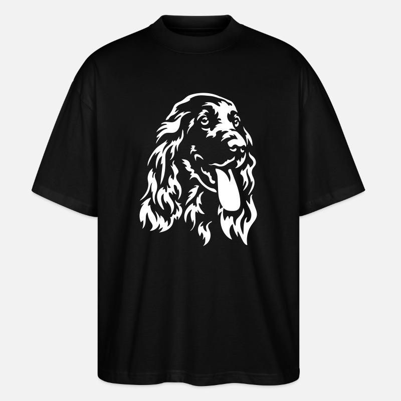 Cocker Spaniel Kopf "Black Edition" - Stanley/Stella Oversized Unisex Bio T-Shirt Blaster 2.0 - Schwarz