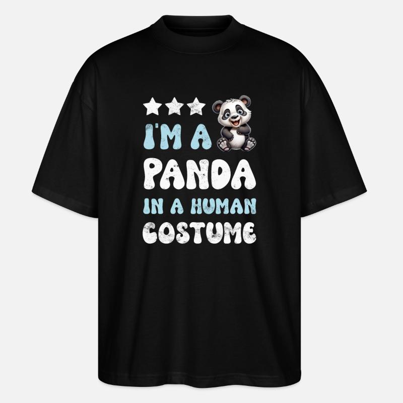 Panda Panda Bear - Stanley/Stella Oversized Unisex Organic T-shirt Blaster 2.0 - black