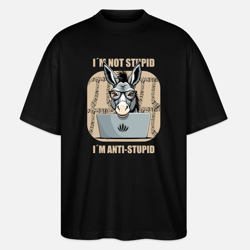 Schlauer Nerd Esel - Stanley/Stella Oversized Unisex Bio T-Shirt Blaster 2.0 - Schwarz