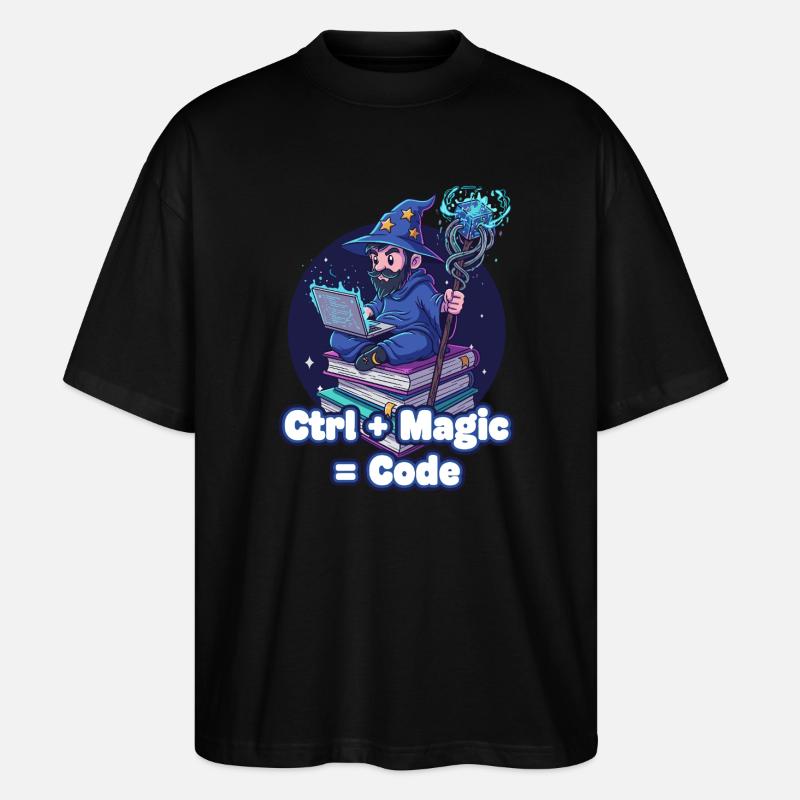 Ctrl Magic Code Wizard - Stanley/Stella Oversized Unisex Organic T-shirt Blaster 2.0 - black