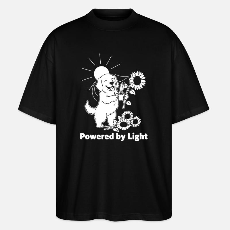 Hund mit Sonnenblumenlicht - Stanley/Stella Oversized Unisex Bio T-Shirt Blaster 2.0 - Schwarz
