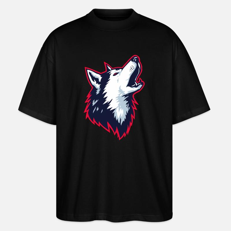Husky hurlant dans un style logo - T-shirt bio Blaster 2.0 coupe oversize Stanley/Stella Unisexe - noir
