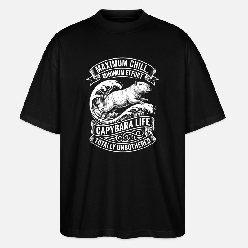 Vie à Capybara – Maximum de Froid - T-shirt bio Blaster 2.0 coupe oversize Stanley/Stella Unisexe - noir