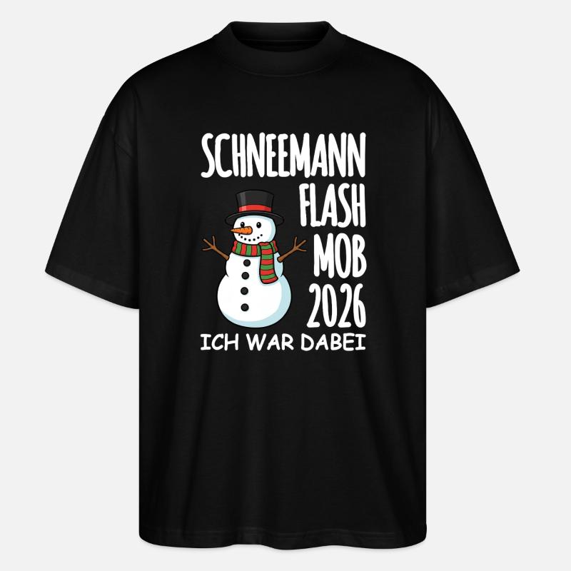 Flash mob bonhomme de neige - T-shirt bio Blaster 2.0 coupe oversize Stanley/Stella Unisexe - noir