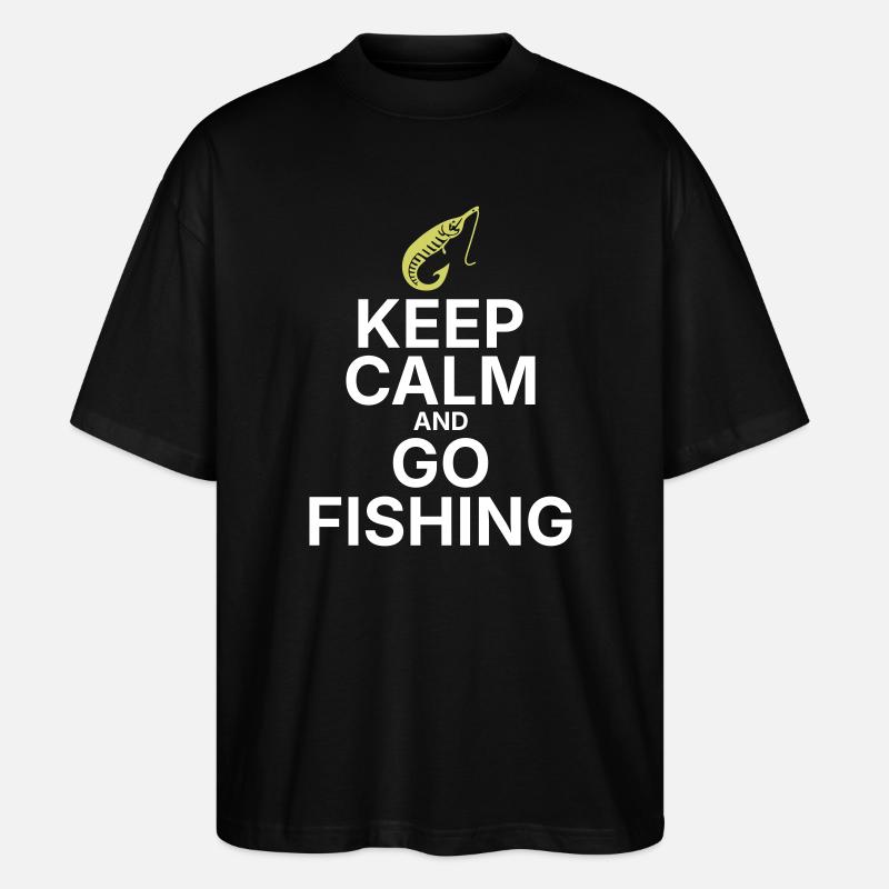 Reste calme et va pêcher - T-shirt bio Blaster 2.0 coupe oversize Stanley/Stella Unisexe - noir