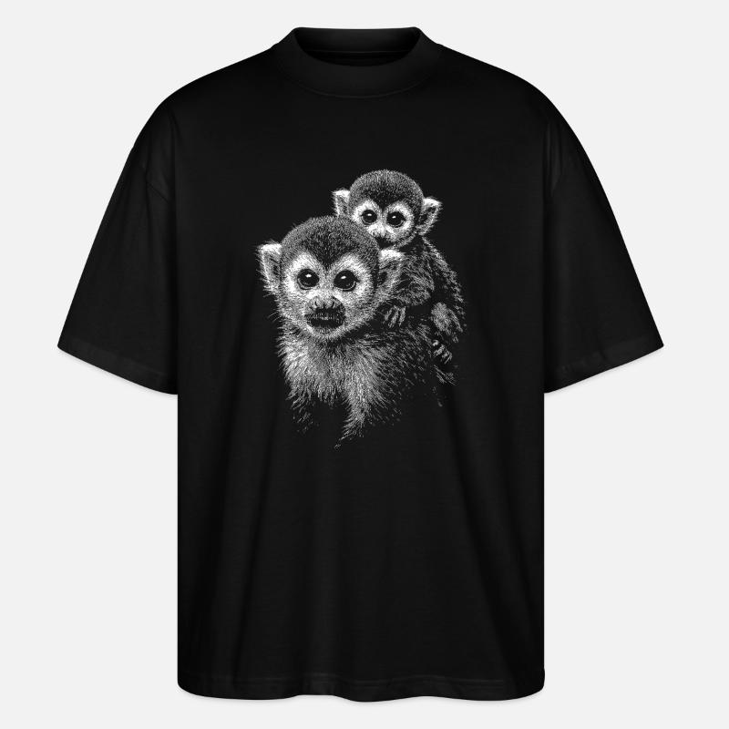Totenkopfaffe - Stanley/Stella Oversized Unisex Bio T-Shirt Blaster 2.0 - Schwarz