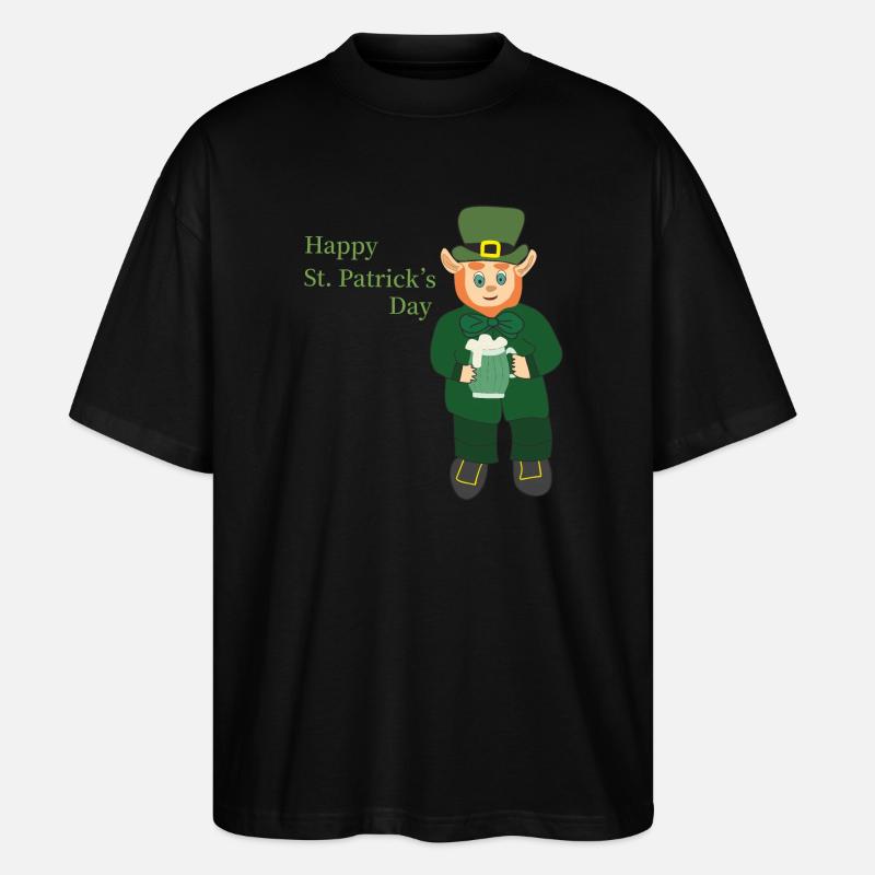 Happy St. Patrick's Day - Stanley/Stella Oversized Unisex Organic T-shirt Blaster 2.0 - black