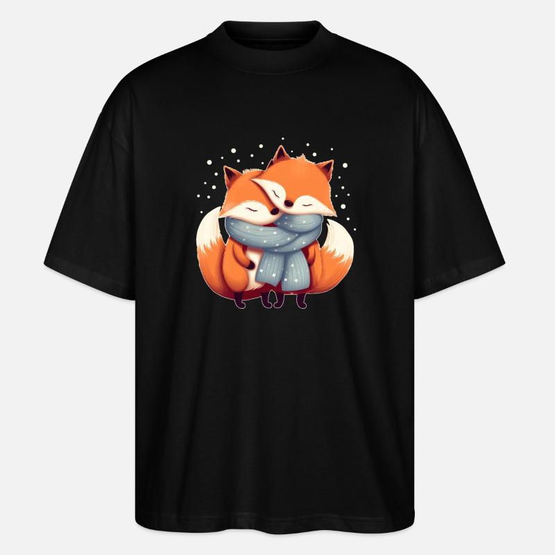 Fuchs Paar - Stanley/Stella Oversized Unisex Bio T-Shirt Blaster 2.0 - Schwarz