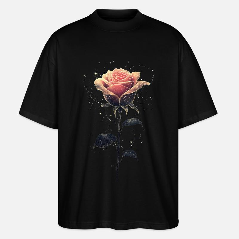 Rosa Rose - Stanley/Stella Oversized Unisex Bio T-Shirt Blaster 2.0 - Schwarz