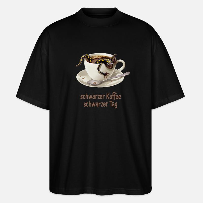 Salamandre du café 1 - T-shirt bio Blaster 2.0 coupe oversize Stanley/Stella Unisexe - noir