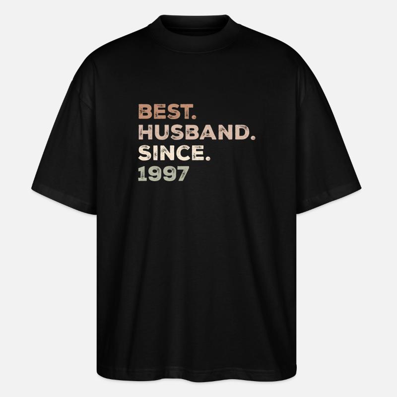 Bester Ehemann seit 1997 Jubiläumsgeschenk - Stanley/Stella Oversized Unisex Bio T-Shirt Blaster 2.0 - Schwarz