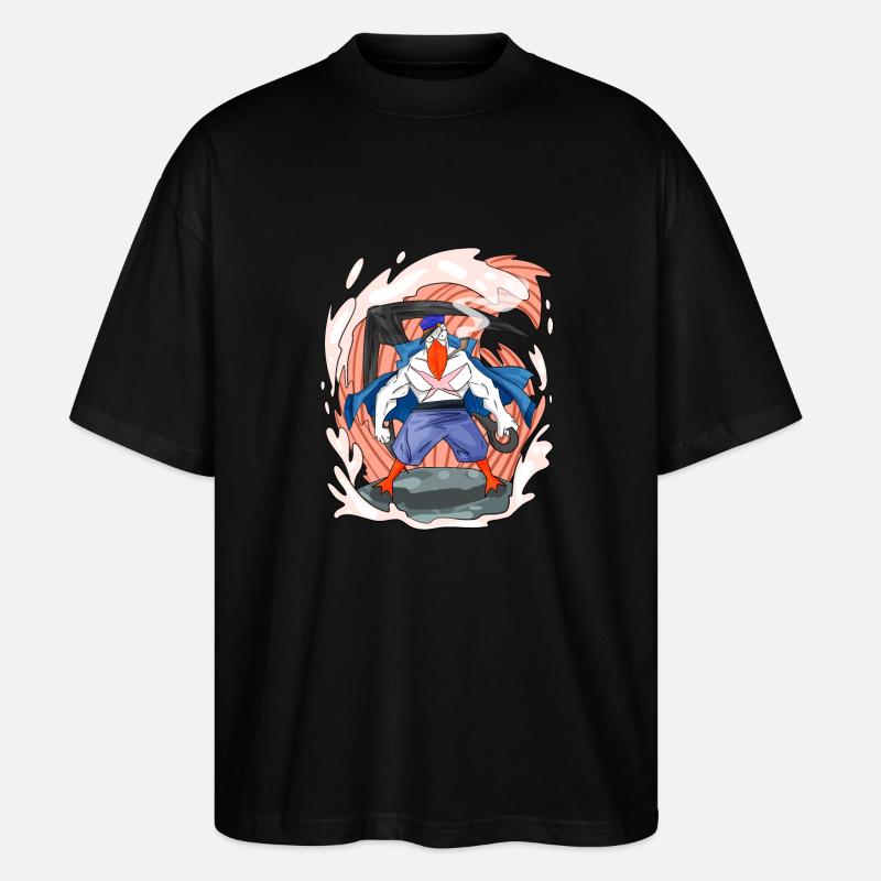 Möwe mit Anker - Stanley/Stella Oversized Unisex Bio T-Shirt Blaster 2.0 - Schwarz