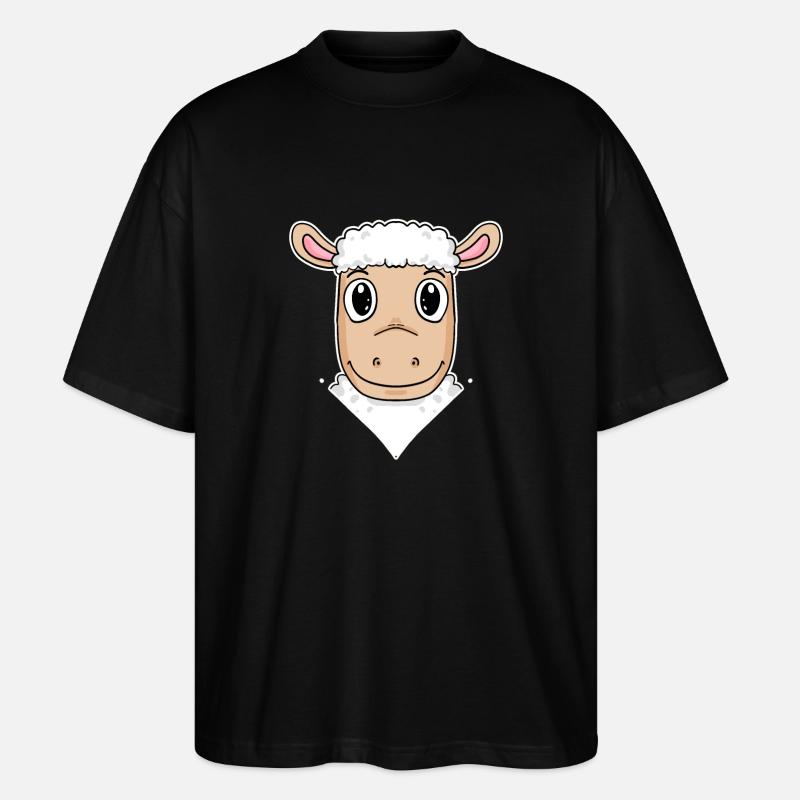 Schaf Illustration - Stanley/Stella Oversized Unisex Bio T-Shirt Blaster 2.0 - Schwarz