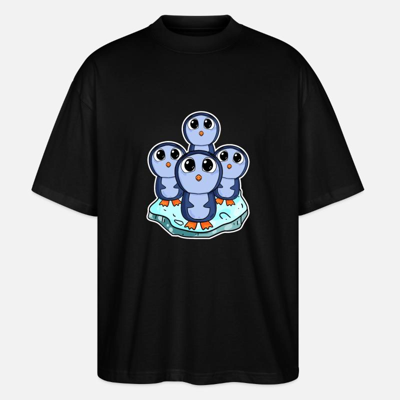 Pingouins - T-shirt bio Blaster 2.0 coupe oversize Stanley/Stella Unisexe - noir