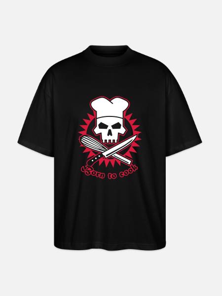 born_to_cook - Stanley/Stella Oversized Unisex Organic T-shirt Blaster 2.0 - black