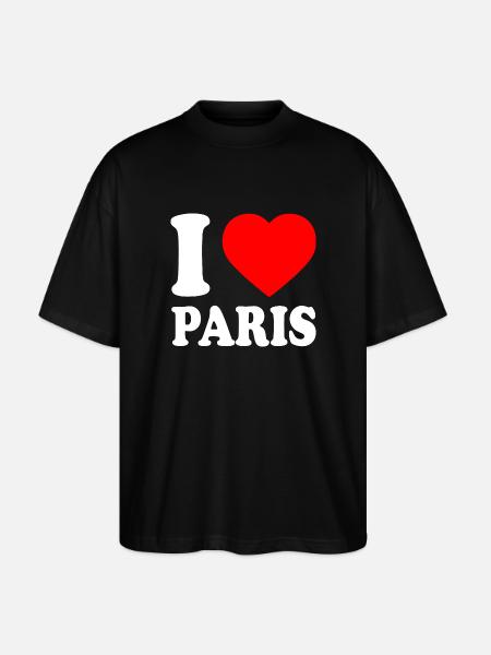 I love paris - Stanley/Stella Oversized Unisex Organic T-shirt Blaster 2.0 - black