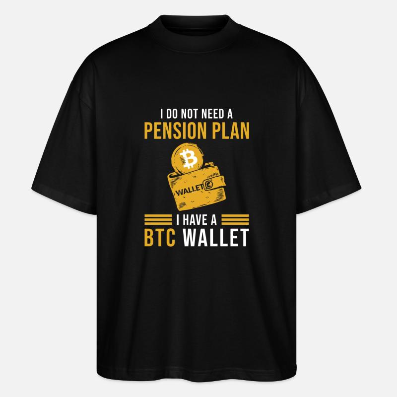 BTC Bitcoin Wallet Spruch - Stanley/Stella Oversized Unisex Bio T-Shirt Blaster 2.0 - Schwarz