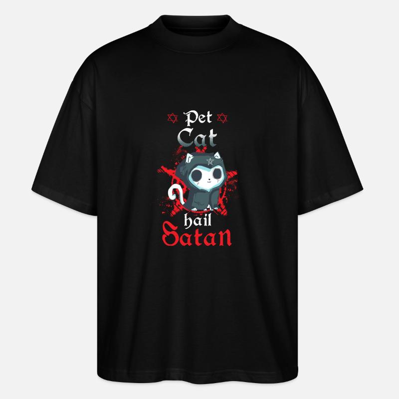 Pet Cat Hail Satan - Stanley/Stella Oversized Unisex Bio T-Shirt Blaster 2.0 - Schwarz