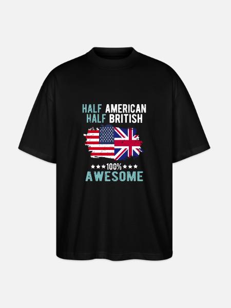 Half American Half British - Stanley/Stella Oversized Unisex Organic T-shirt Blaster 2.0 - black