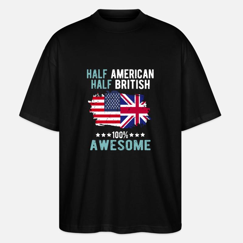 Half American Half British - Stanley/Stella Oversized Unisex Organic T-shirt Blaster 2.0 - black