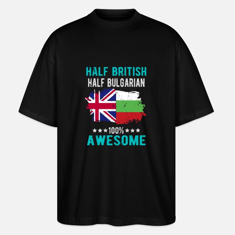 Halb Brite Halb Bulgare - Stanley/Stella Oversized Unisex Bio T-Shirt Blaster 2.0 - Schwarz