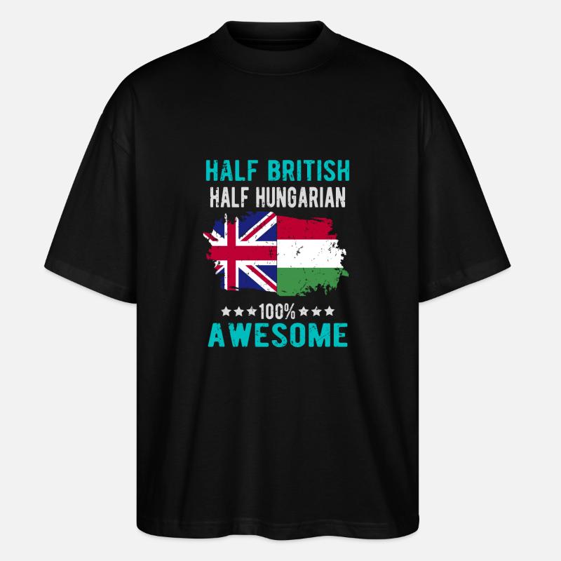 Halb Brite Halb Ungar - Stanley/Stella Oversized Unisex Bio T-Shirt Blaster 2.0 - Schwarz