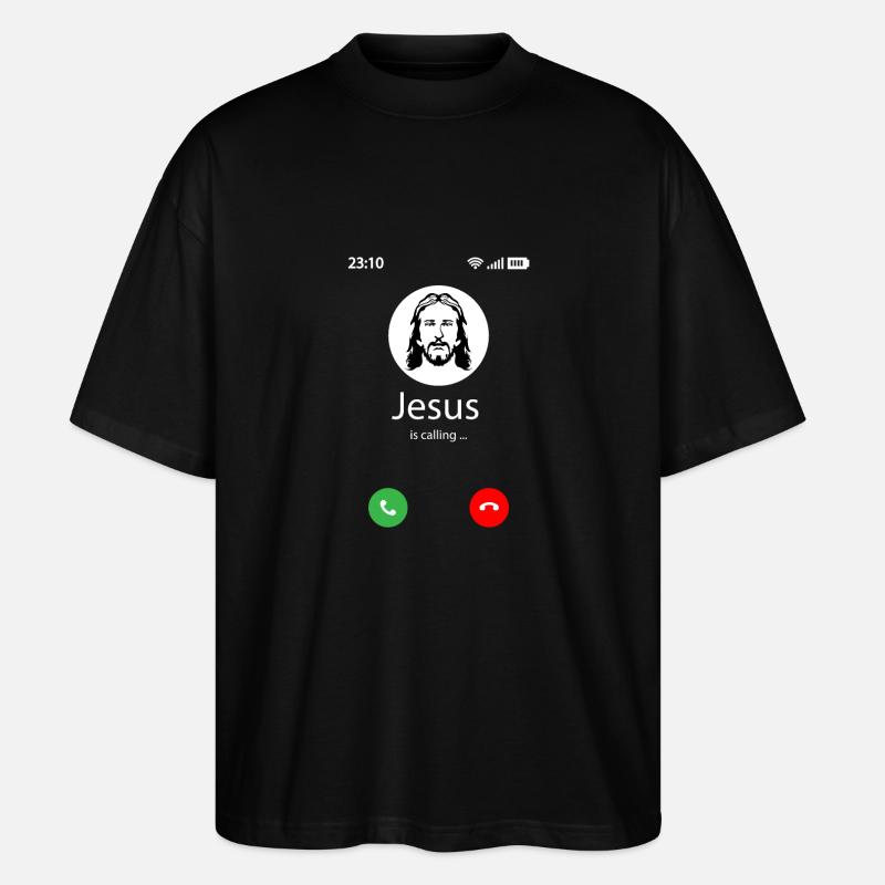 Jesus is calling - Stanley/Stella Oversized Unisex Bio T-Shirt Blaster 2.0 - Schwarz