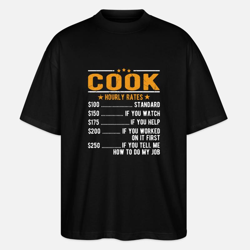 Kochen Stundenlohn - Stanley/Stella Oversized Unisex Bio T-Shirt Blaster 2.0 - Schwarz